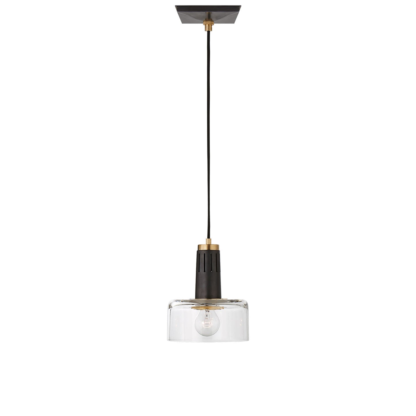 Iris Pendant Light in Bronze and Antique Brass