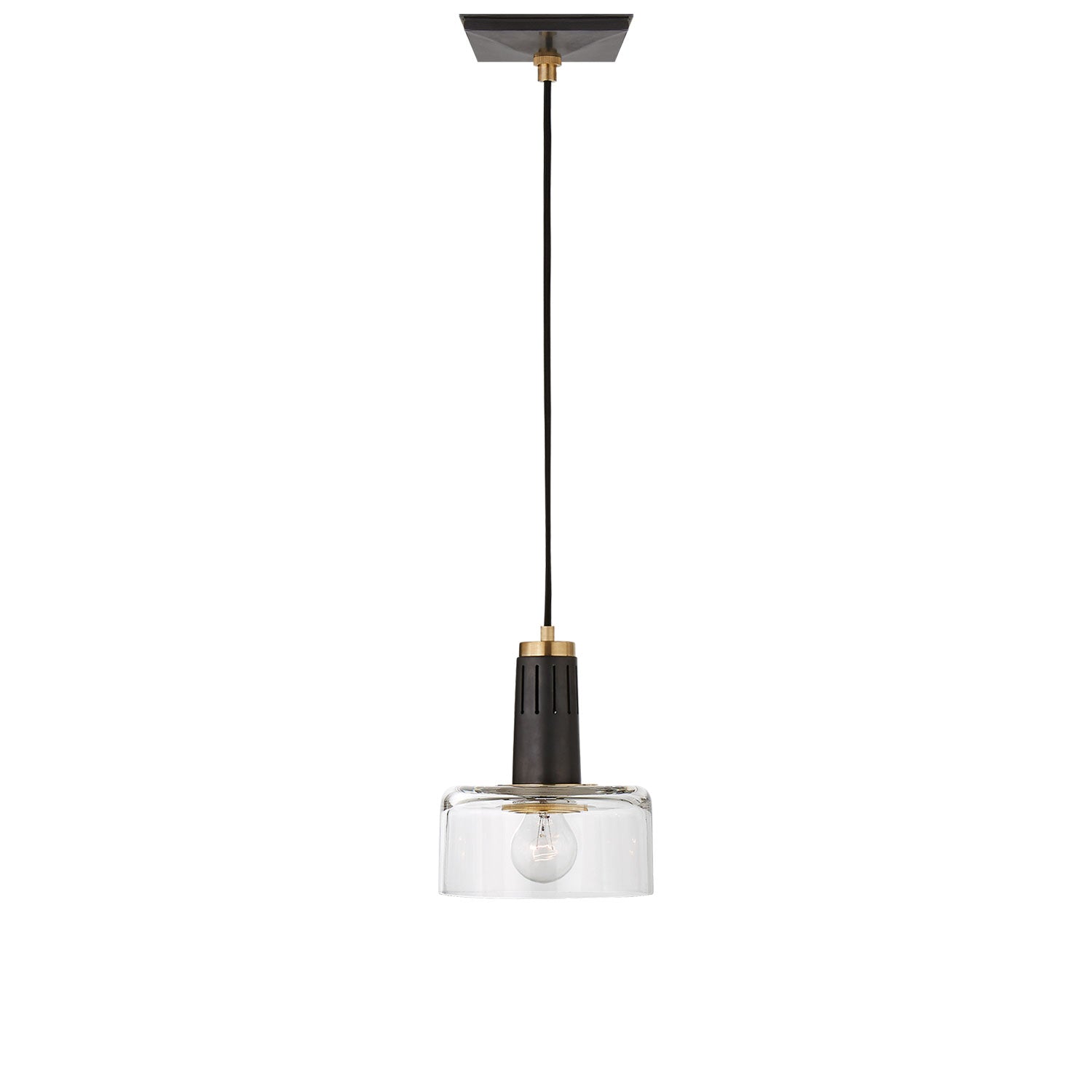 Iris Pendant Light in Bronze and Antique Brass