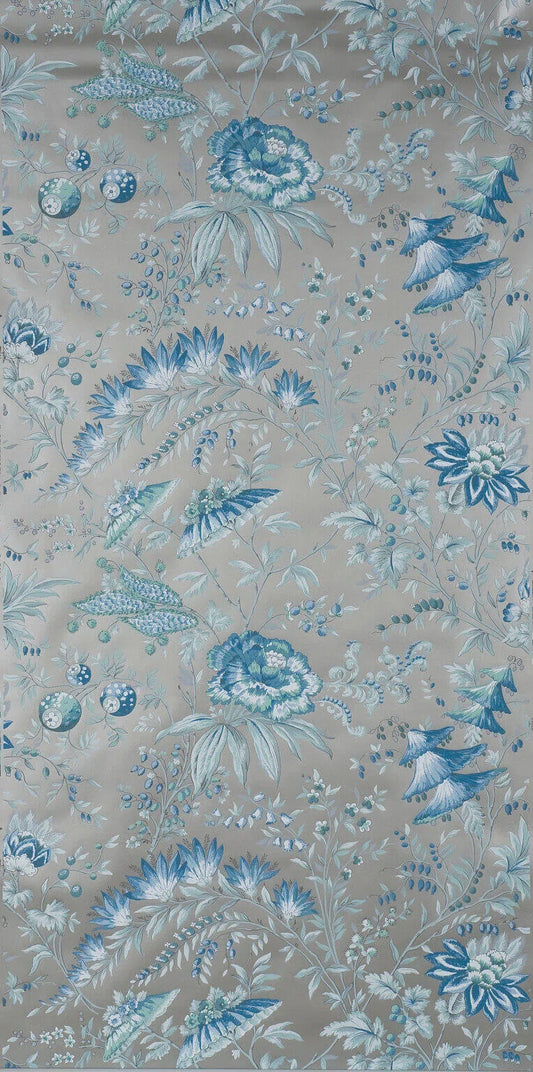 Pierre Frey Wallpaper Tarantelle - Platinum Blue