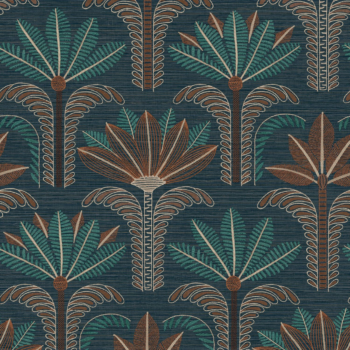Casamance | Dattara wallcovering - Marine/topaze