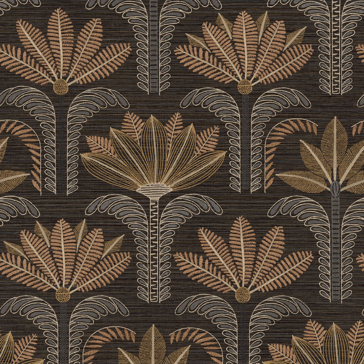 Casamance | Dattara wallcovering - Ébène/mordoré