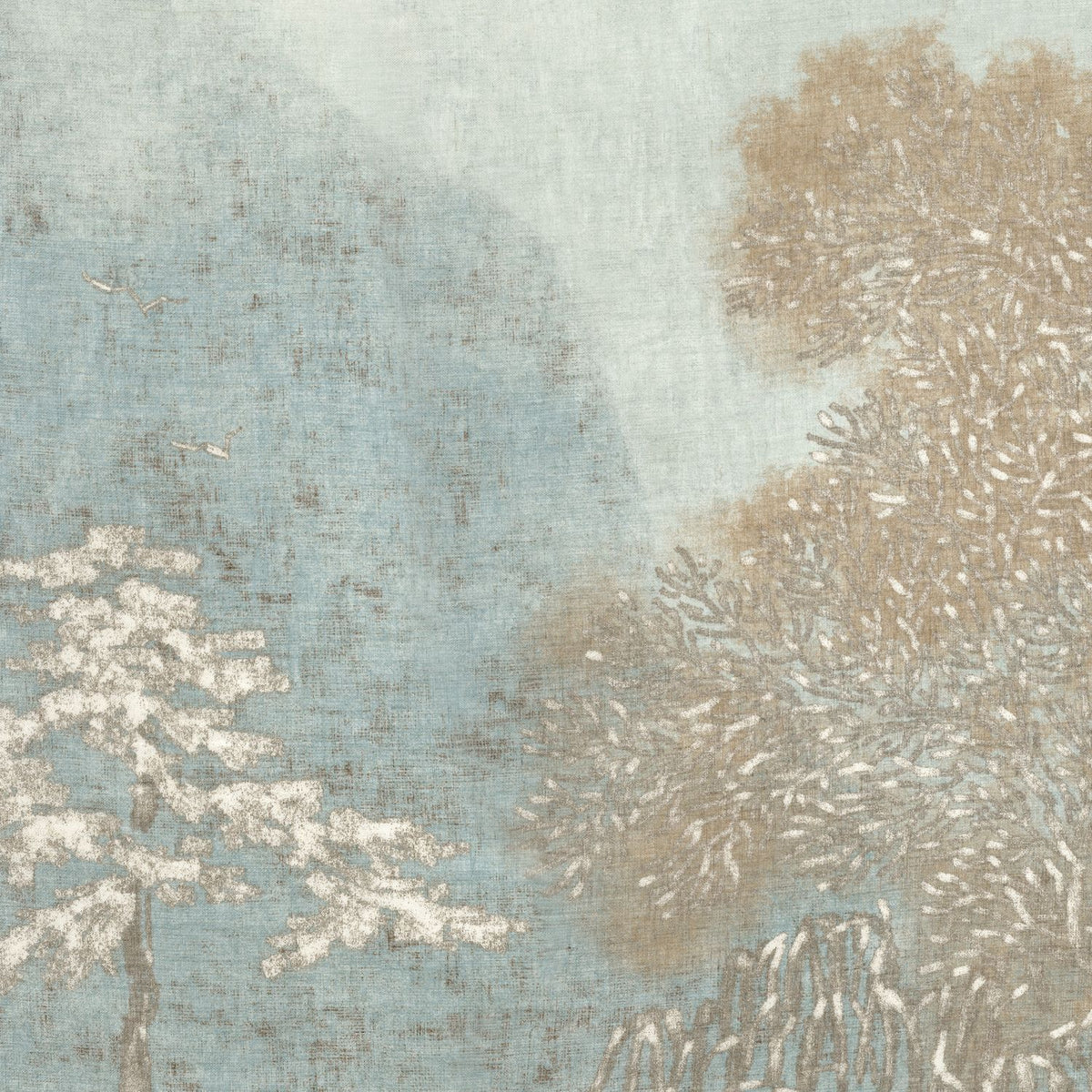Casamance | Silence Blanc fabric - Bleu Baltique