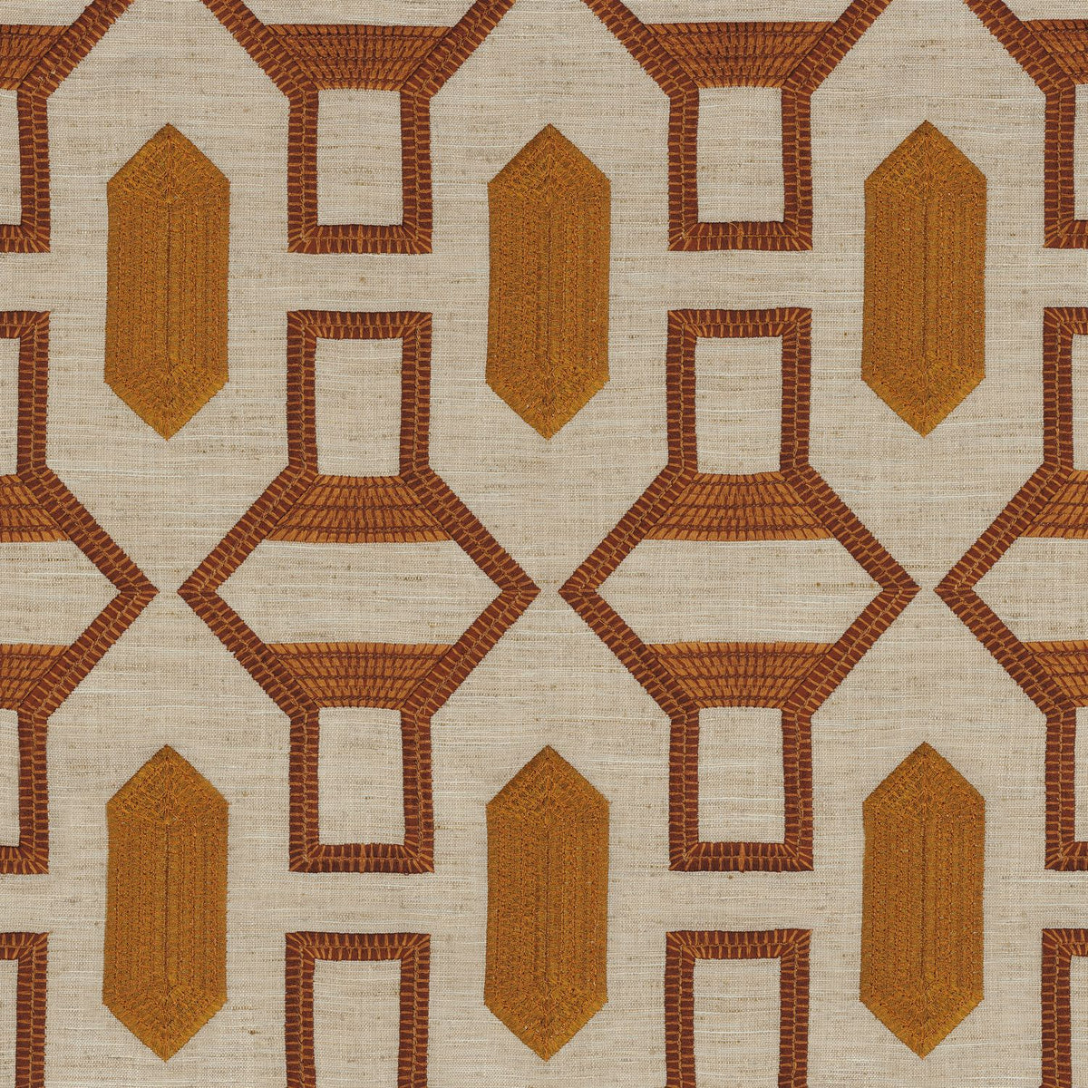 Casamance | Tali fabric - Acajou / Orange Cannelle