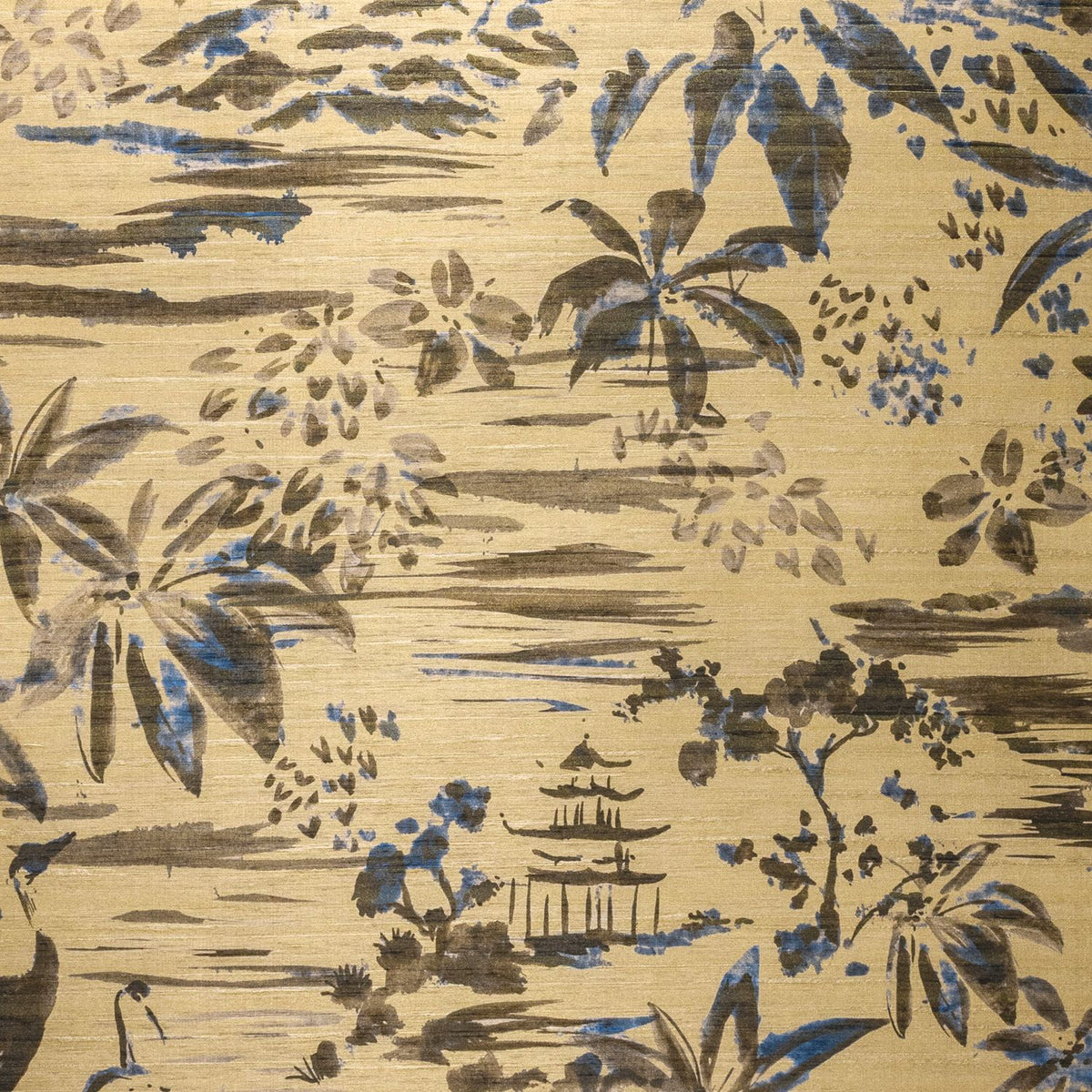 Casamance | Midori wallcovering - Sable Doré Bleu Electrique