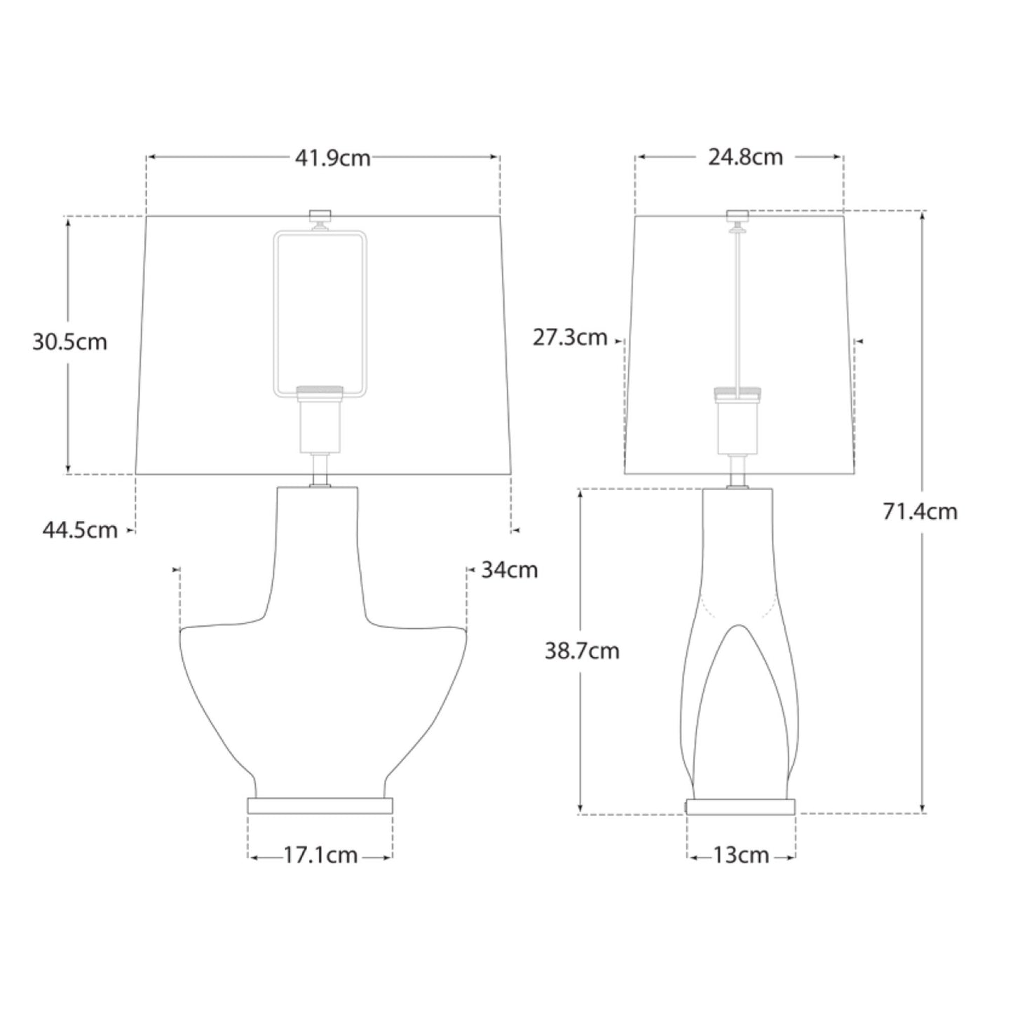 Armato Table Lamp dimensions