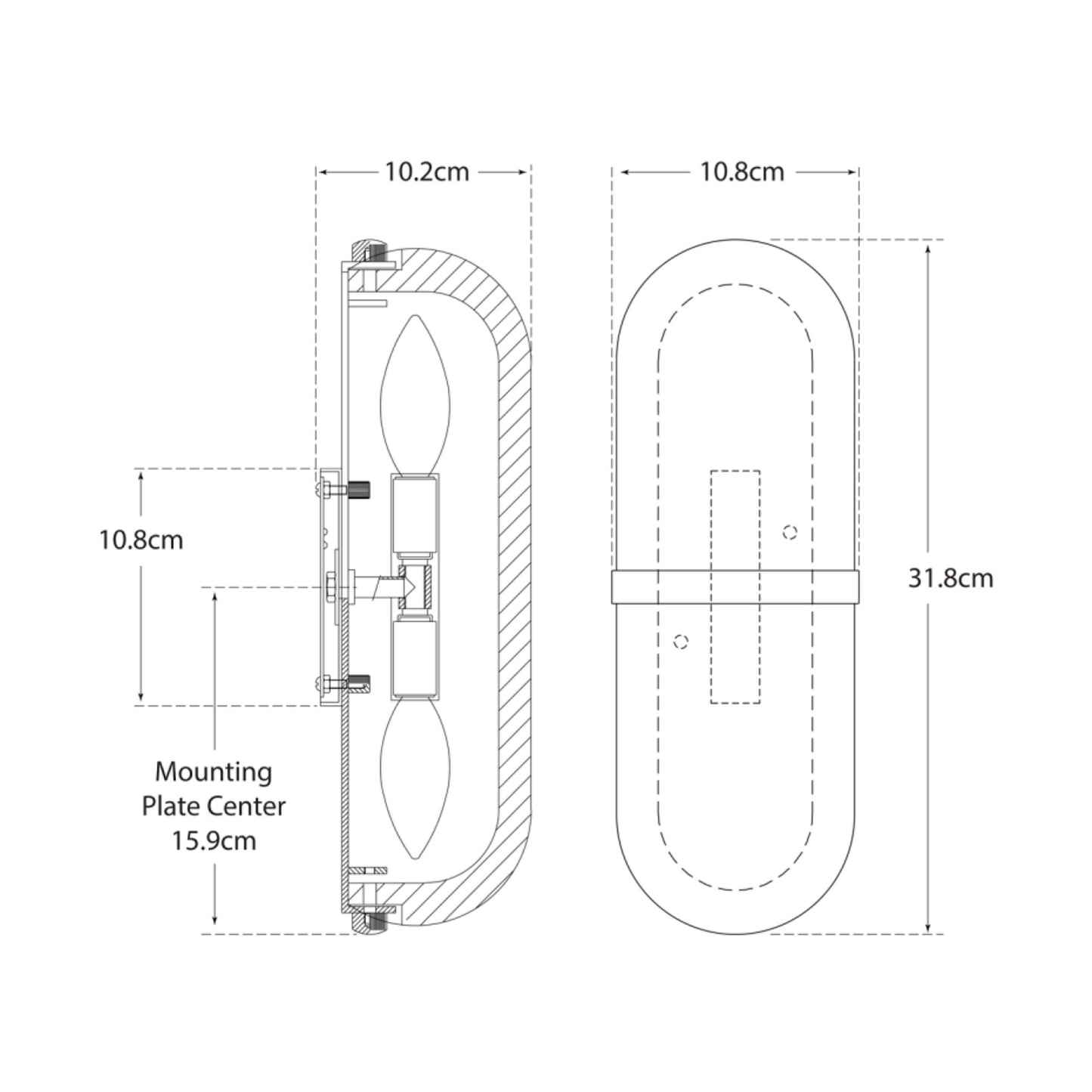 Melange Capsule Wall Light dimensions