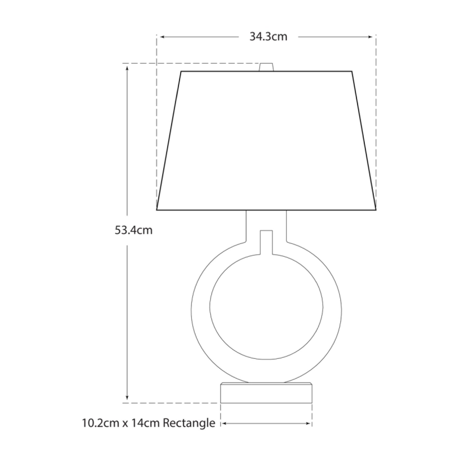Ring Form Table Lamp dimensions