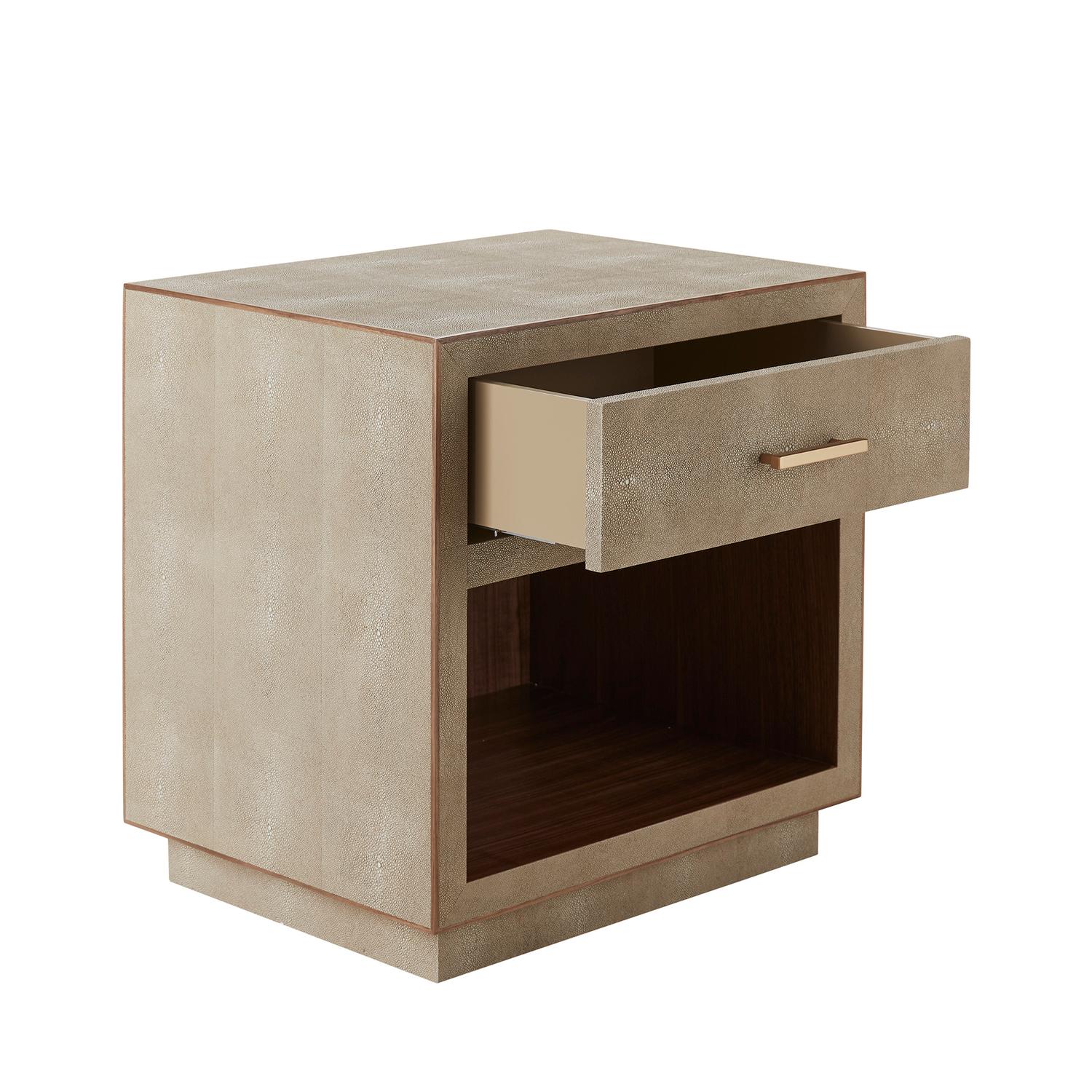 Andrew Martin Fitz Bedside Table Cream drawer open