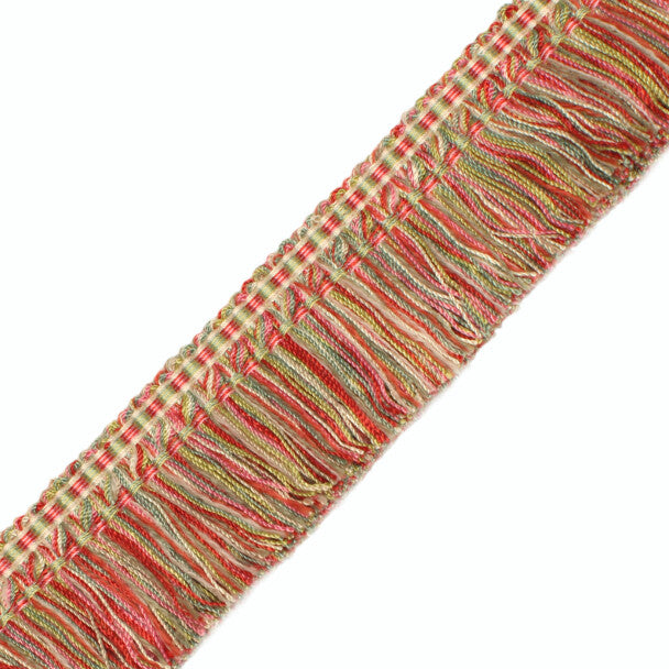 1.5" Dahlia Brush Fringe - Cerise / Celadon / Cream
