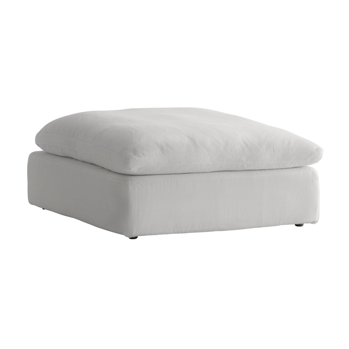 Andrew Martin Truman Junior White Linen footstool