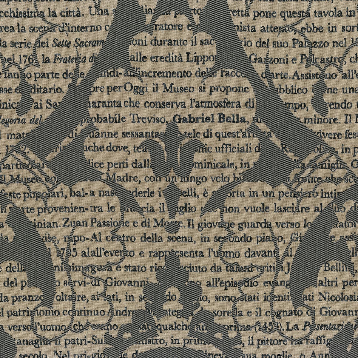 Rubelli Lettere fabric - Sepia
