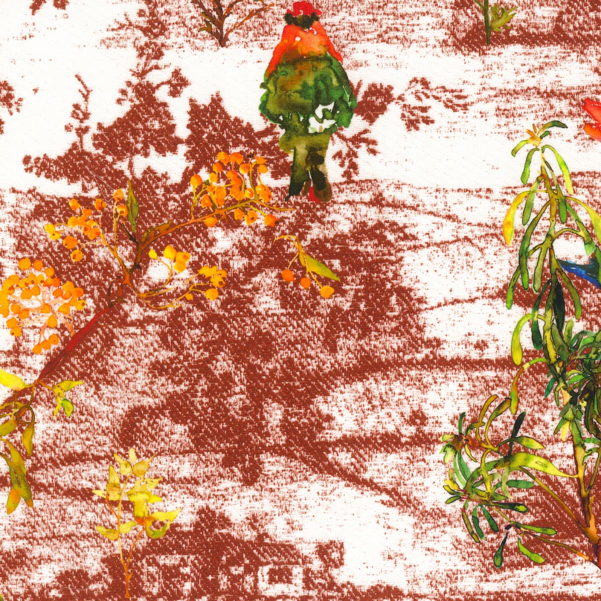 Rubelli Derbyshire Spring fabric - Rosso