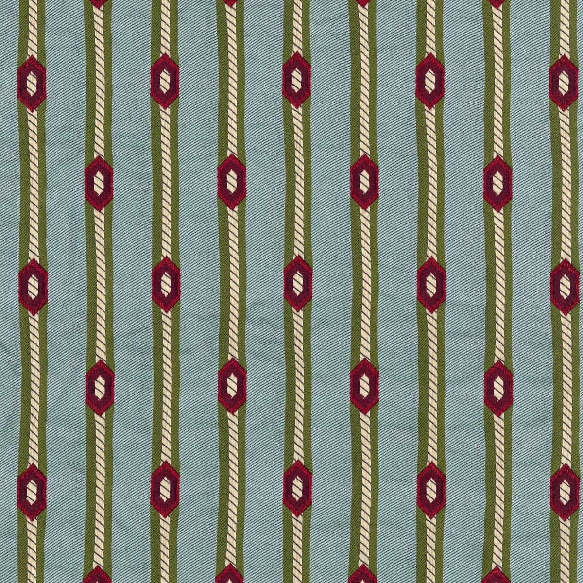 Rubelli Diamond Stripe fabric - Sky blue