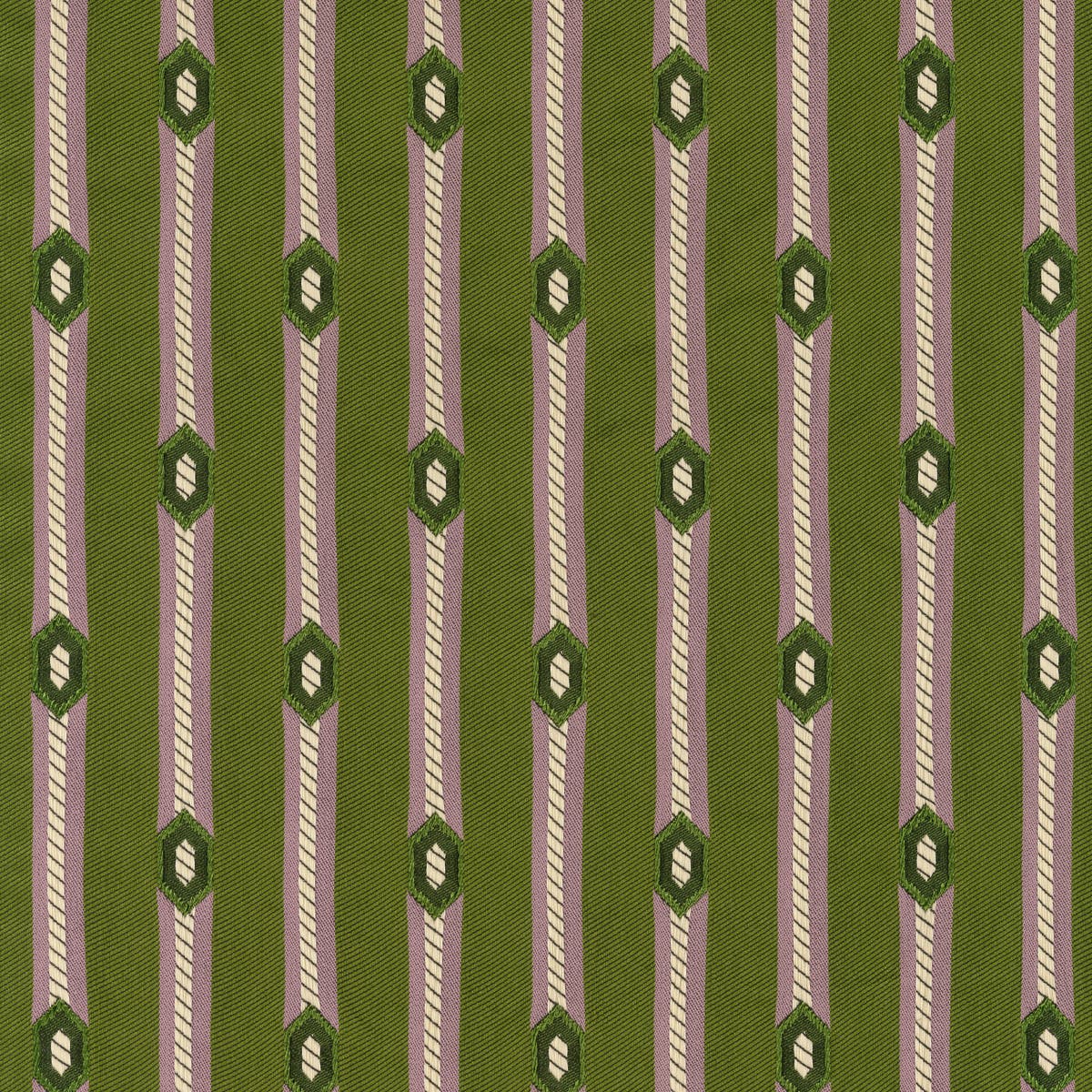 Rubelli Diamond Stripe fabric - Olive