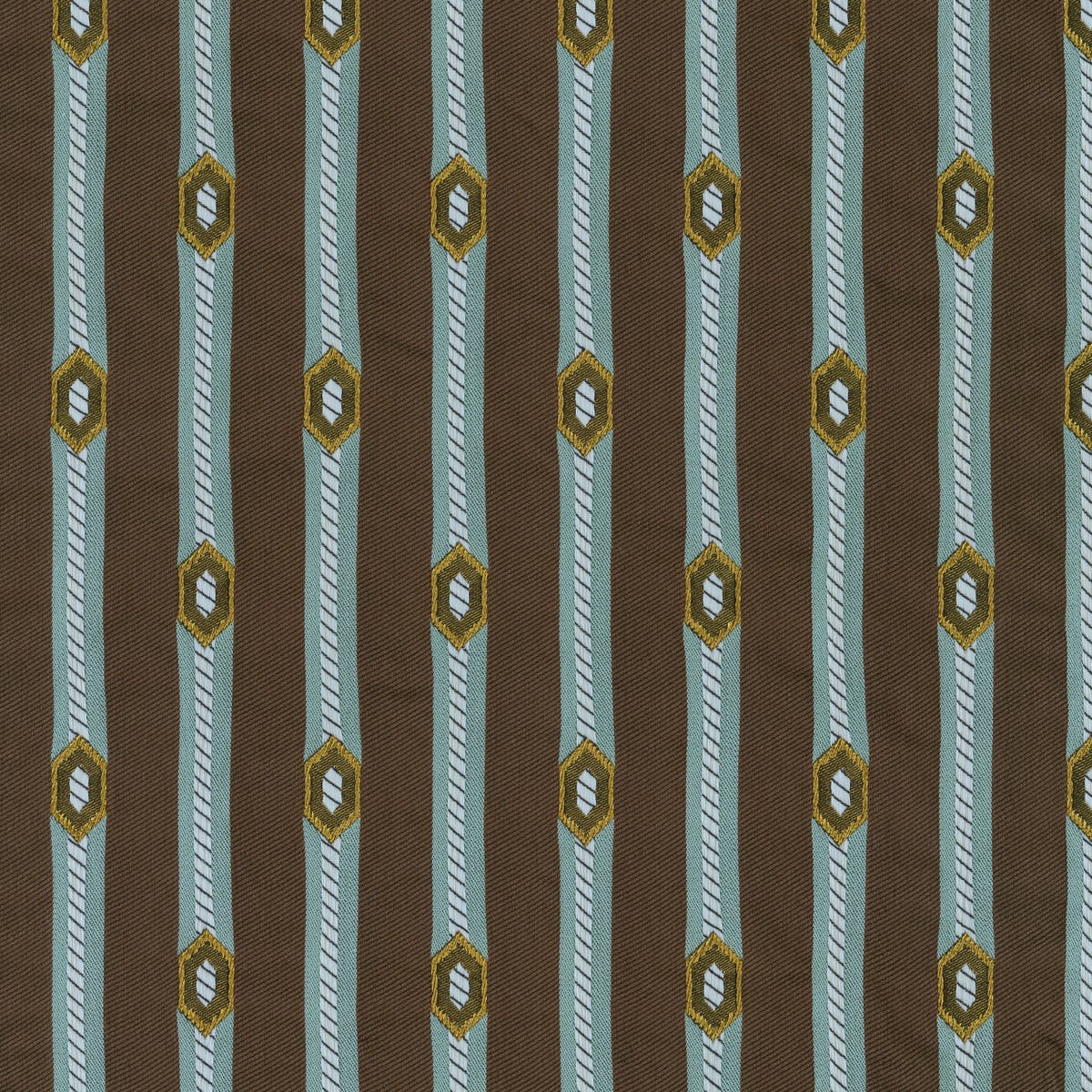 Rubelli Diamond Stripe fabric - Brown