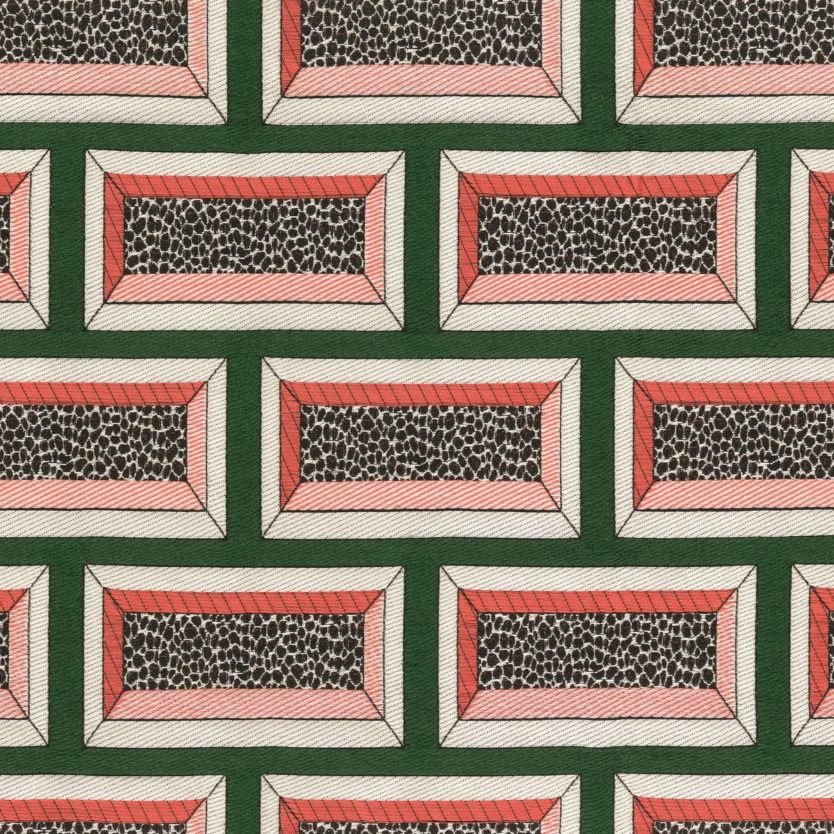 Rubelli Dappled Brick fabric - Emerald