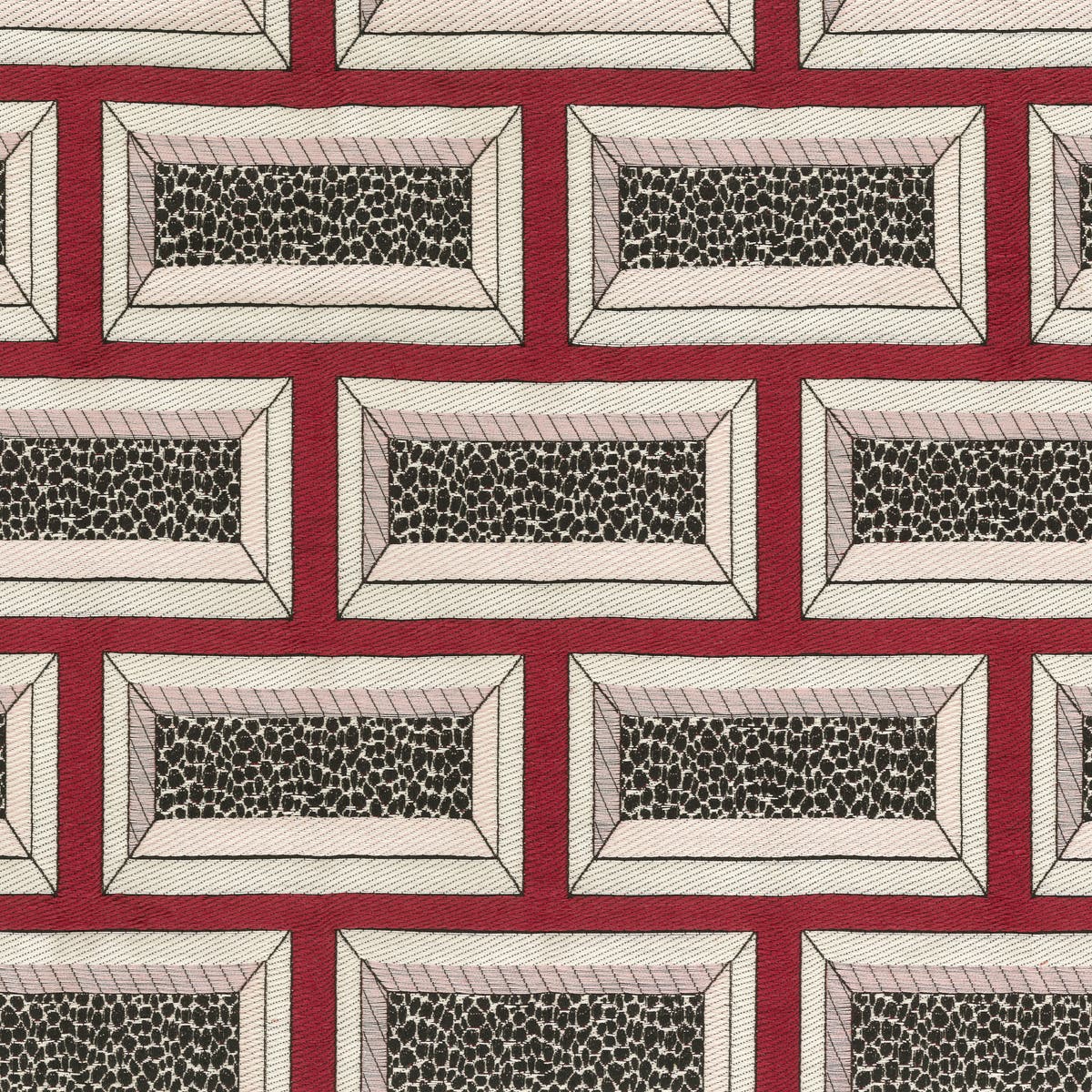 Rubelli Dappled Brick fabric - Red