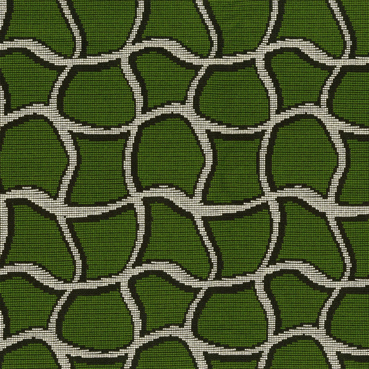 Rubelli Wobble Grid fabric - Emerald
