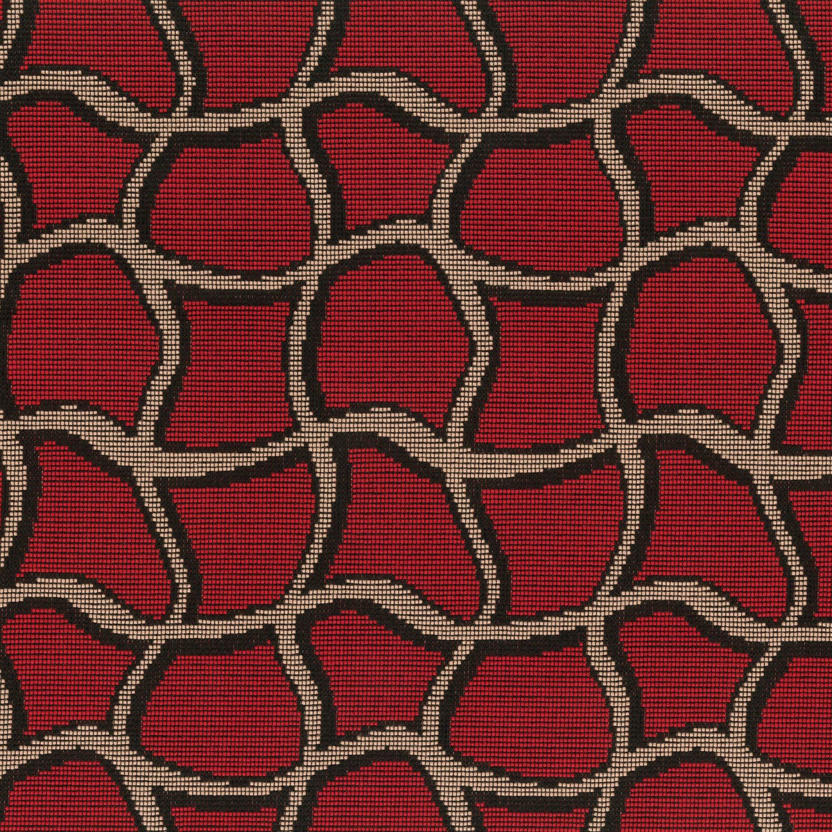 Rubelli Wobble Grid fabric - Red