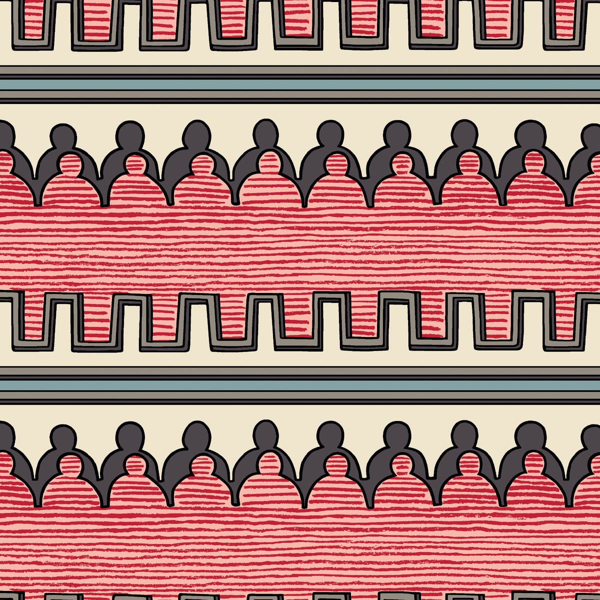 Rubelli Gothic Folly fabric - Red