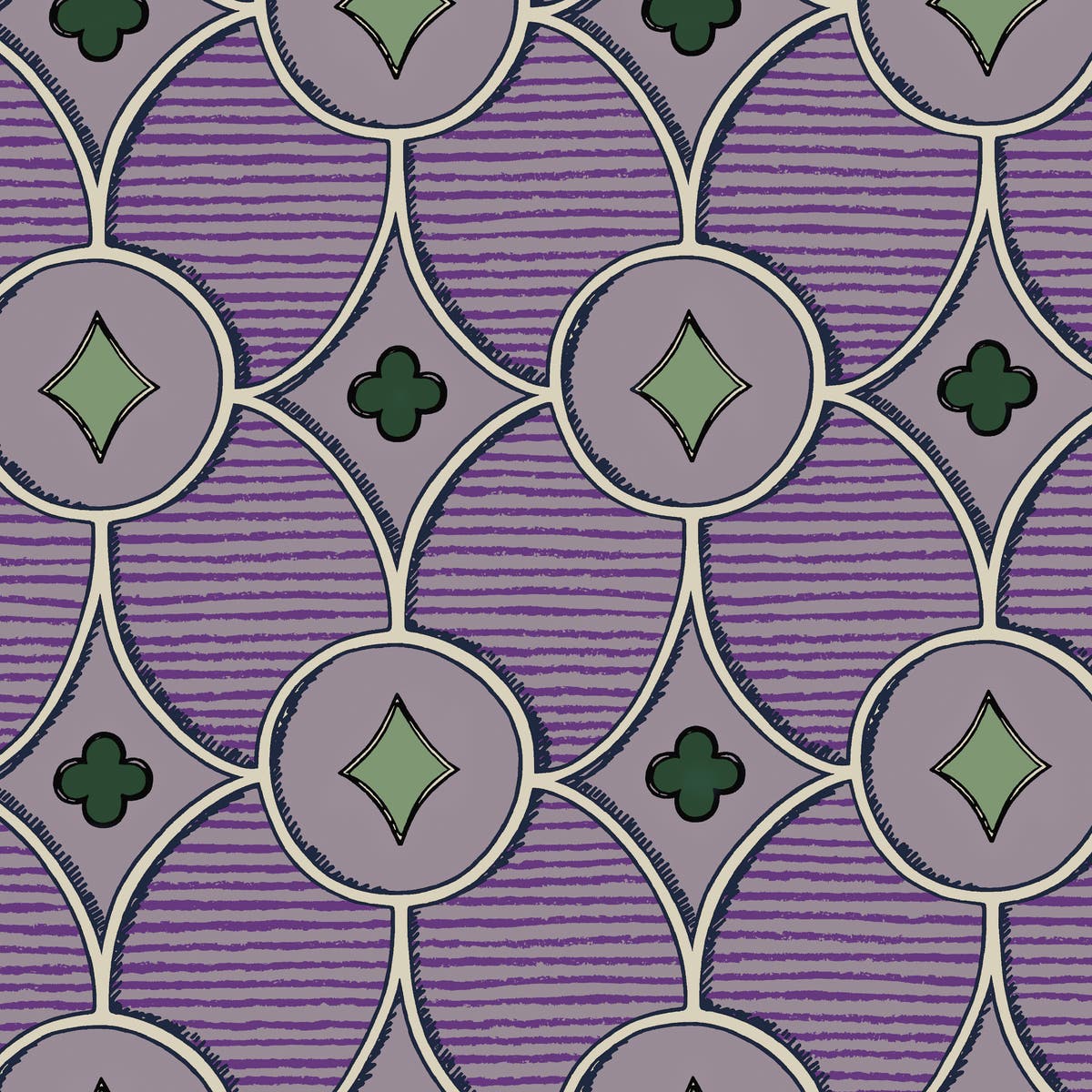 Rubelli Quatrefoil fabric - Lavender