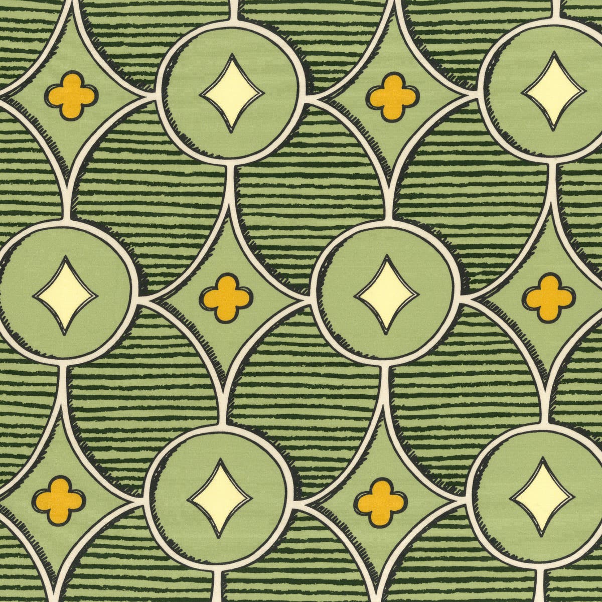 Rubelli Quatrefoil fabric - Pistachio
