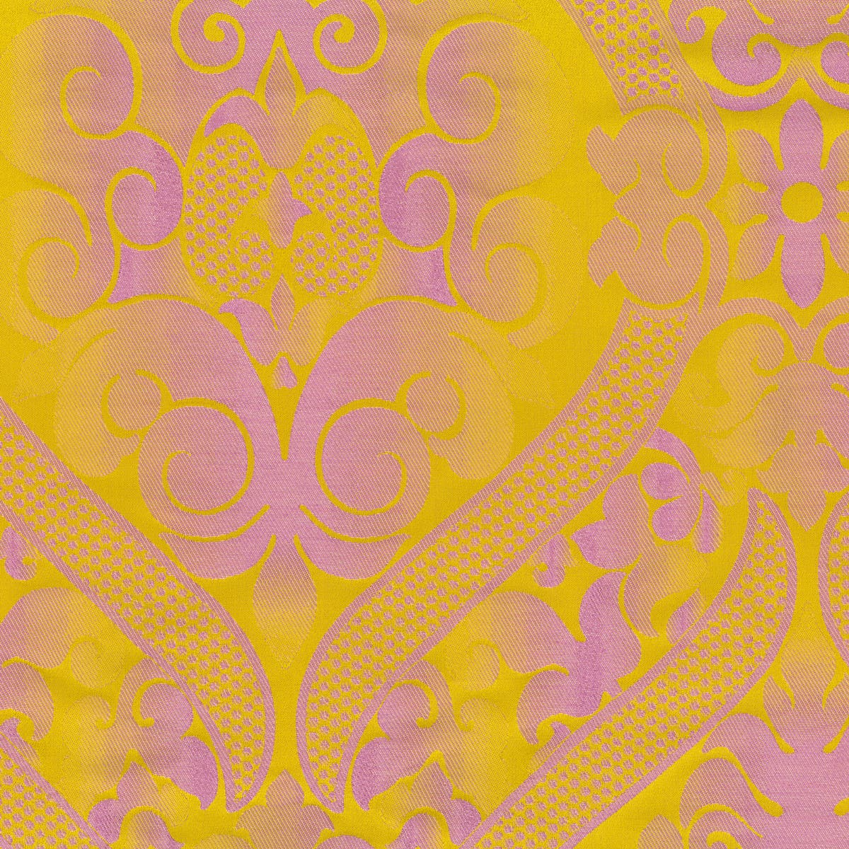 Rubelli Damasco Pop fabric - Giallo/rosa