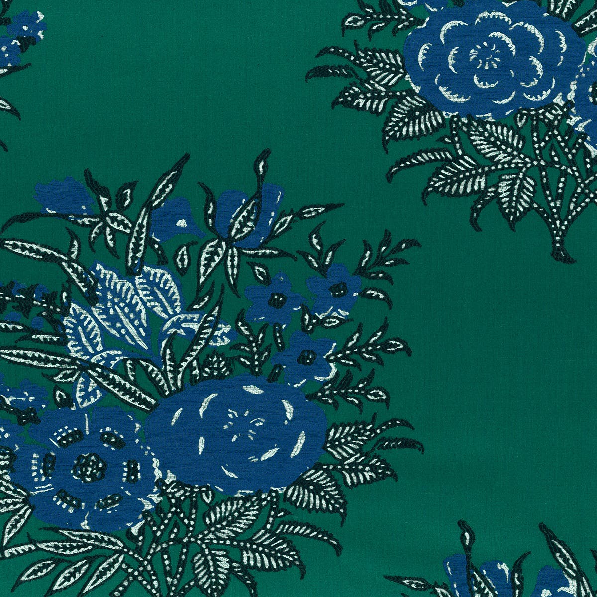 Rubelli Block Print fabric - Peacock