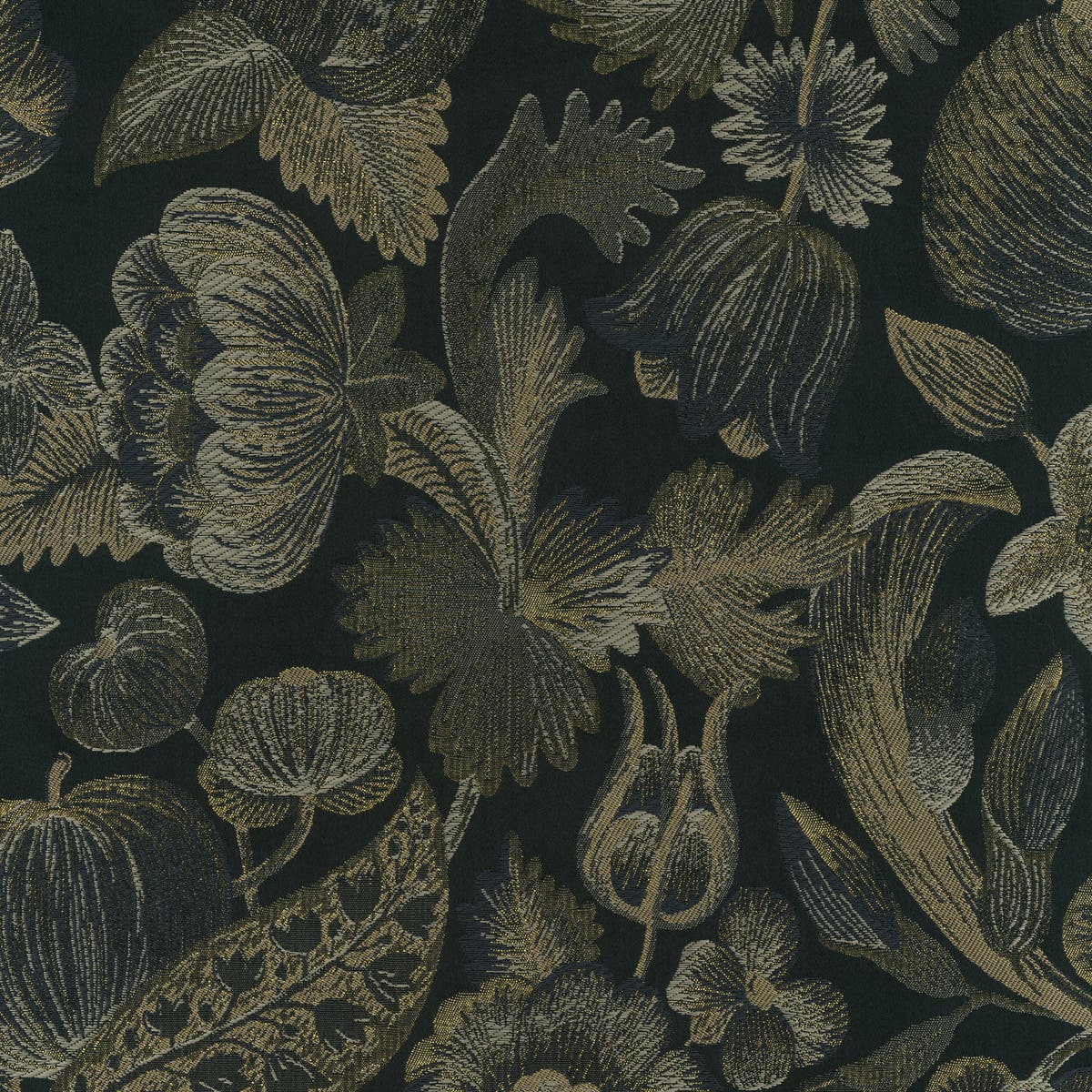 Rubelli Royal Botanica fabric - Nero