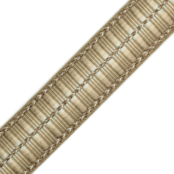 1 5/8" Orsay Silk Ribbed Border - Taupe Melange