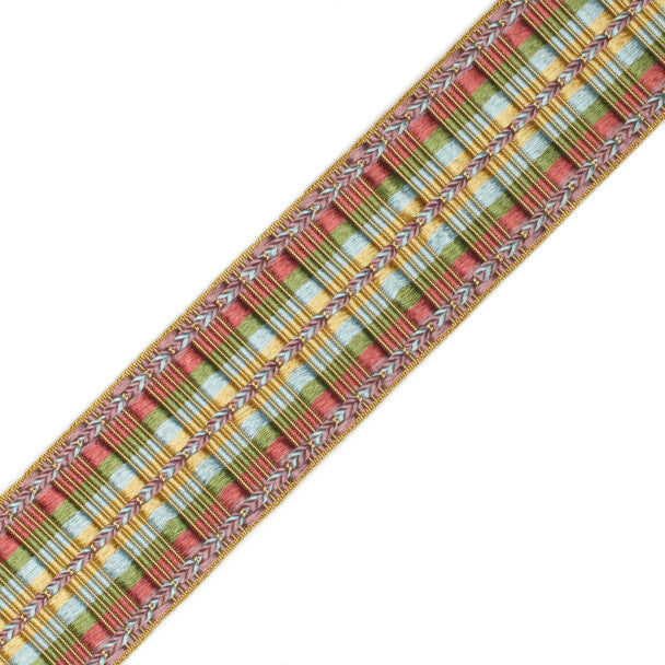 1 5/8" Orsay Silk Ribbed Border - Gold / Rose / Iris / Sky