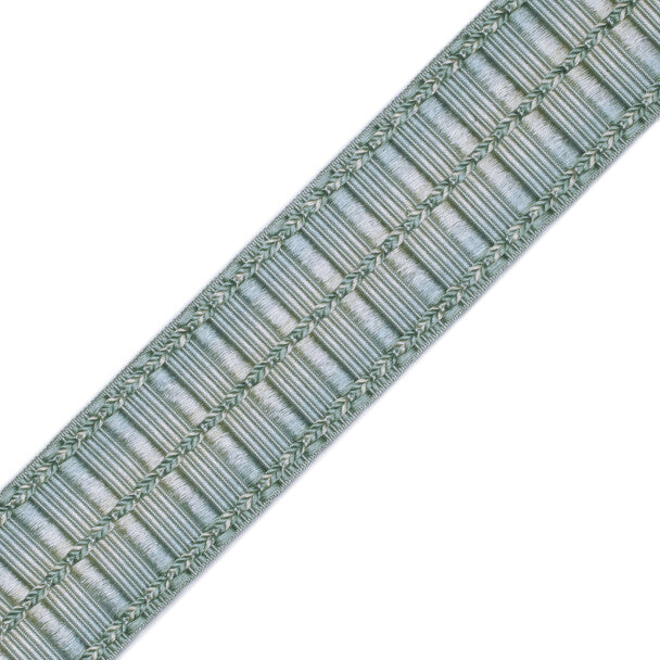 1 5/8" Orsay Silk Ribbed Border - Aqua Melange