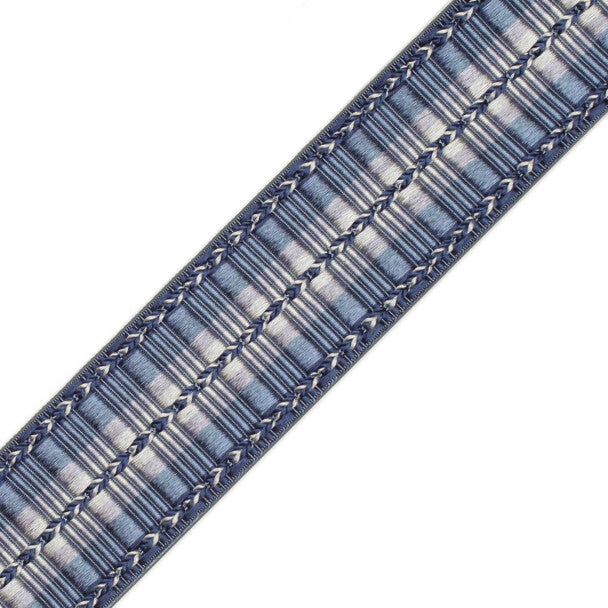1 5/8" Orsay Silk Ribbed Border - Blue Melange