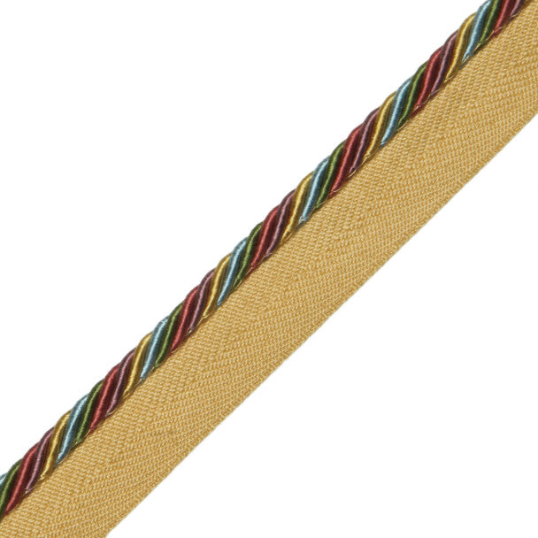 1/4" Orsay Silk Cord with Tape - Gold / Rose / Iris / Sky
