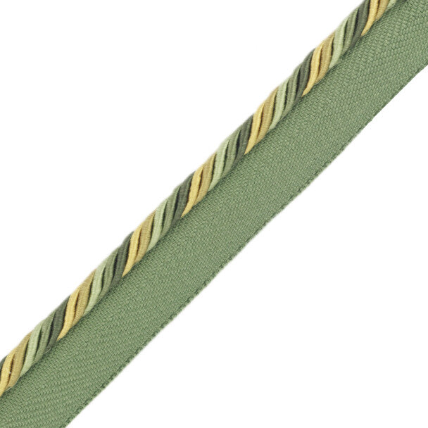 1/4" Orsay Silk Cord with Tape - Spring Greens / Gold