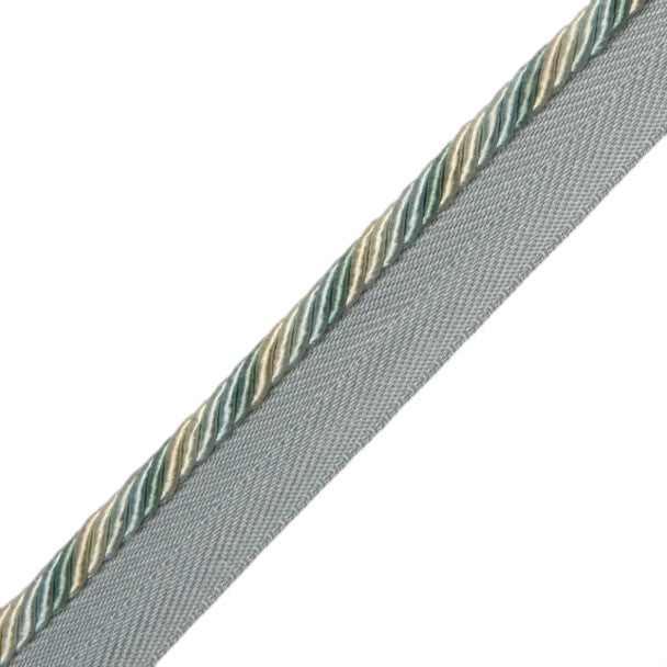 1/4" Orsay Silk Cord with Tape - Aqua Melange