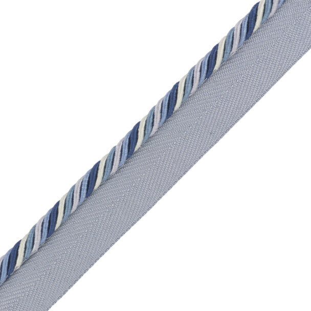 1/4" Orsay Silk Cord with Tape - Blue Melange