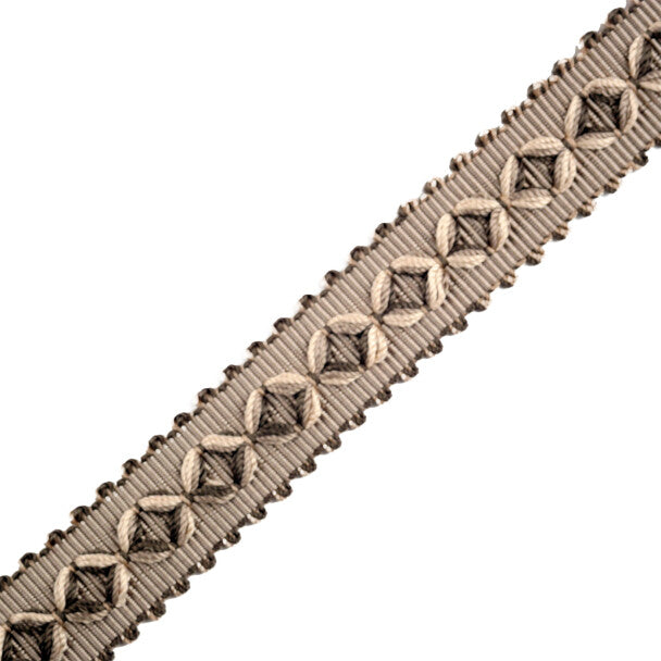 7/8" Orsay Silk Diamond Braid - Grey Melange