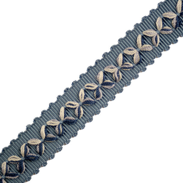 7/8" Orsay Silk Diamond Braid - Blue Melange