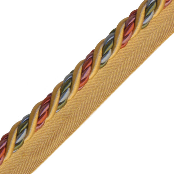 1/2" Orsay Silk Cord with Tape - Gold / Rose / Iris / Sky