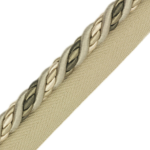 1/2" Orsay Silk Cord with Tape - Grey Melange