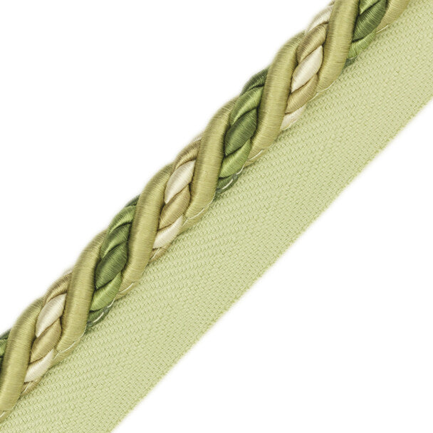 1/2" Orsay Silk Cord with Tape - Celadon / Cream