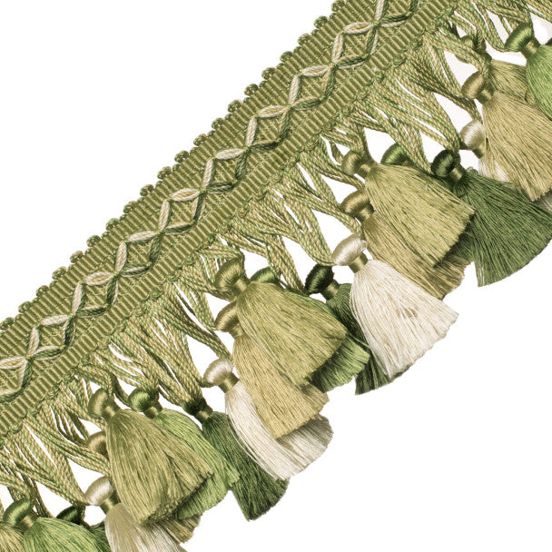 Orsay Silk Tassel Fringe - Celadon / Cream