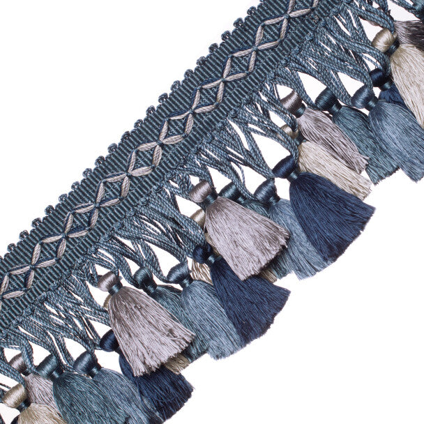 Orsay Silk Tassel Fringe - Blue Melange