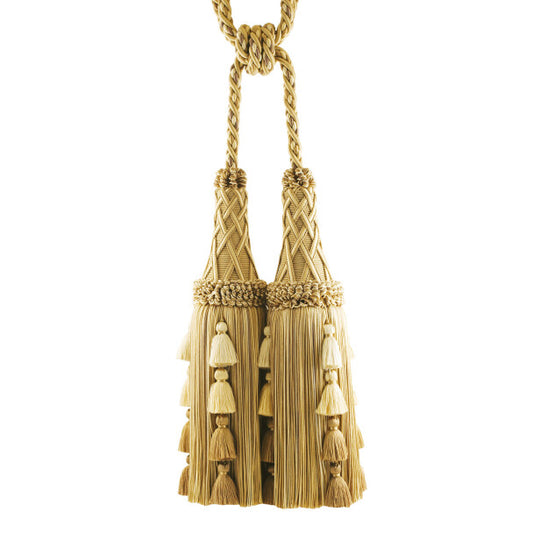 Orsay Silk Double Tassel Tieback - Taupe Melange