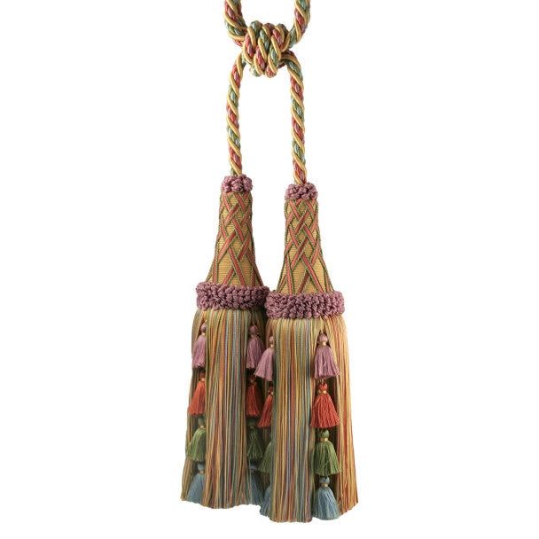 Orsay Silk Double Tassel Tieback - Gold / Rose / Iris / Skye