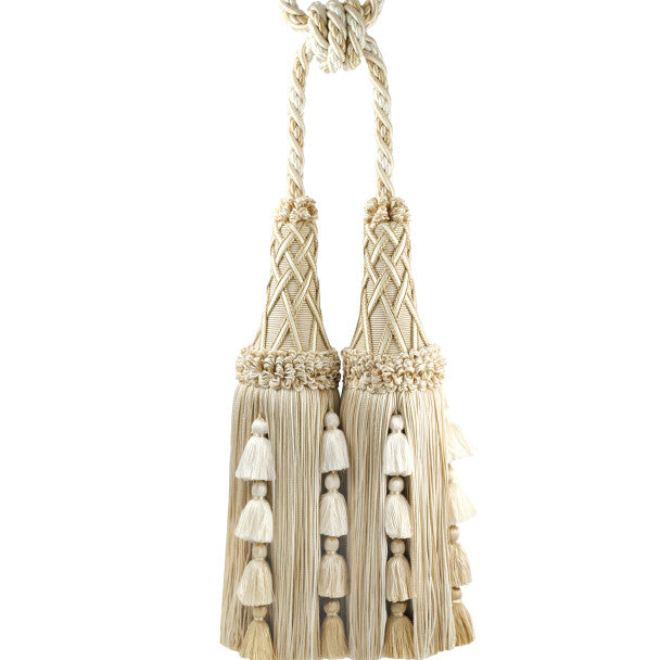 Orsay Silk Double Tassel Tieback - Ivory Melange