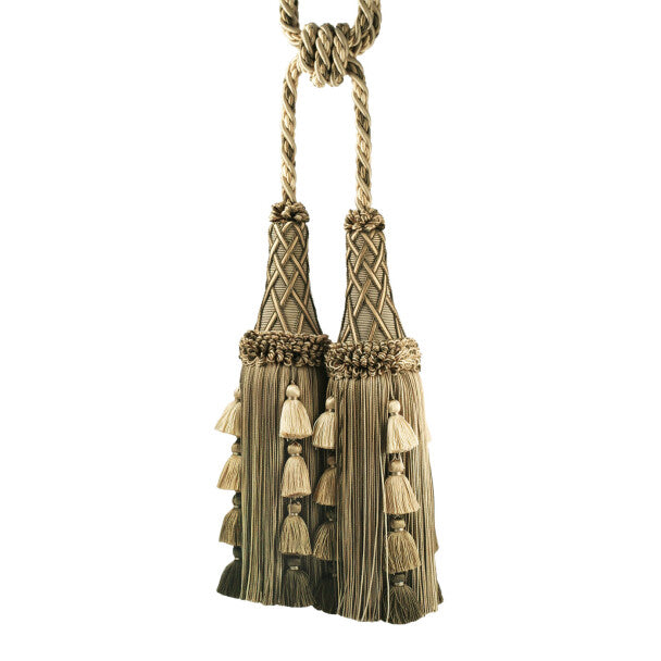 Orsay Silk Double Tassel Tieback - Grey Melange