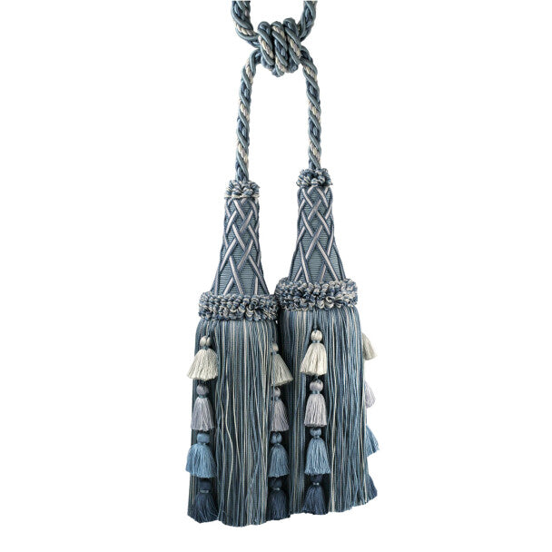 Orsay Silk Double Tassel Tieback - Blue Melange