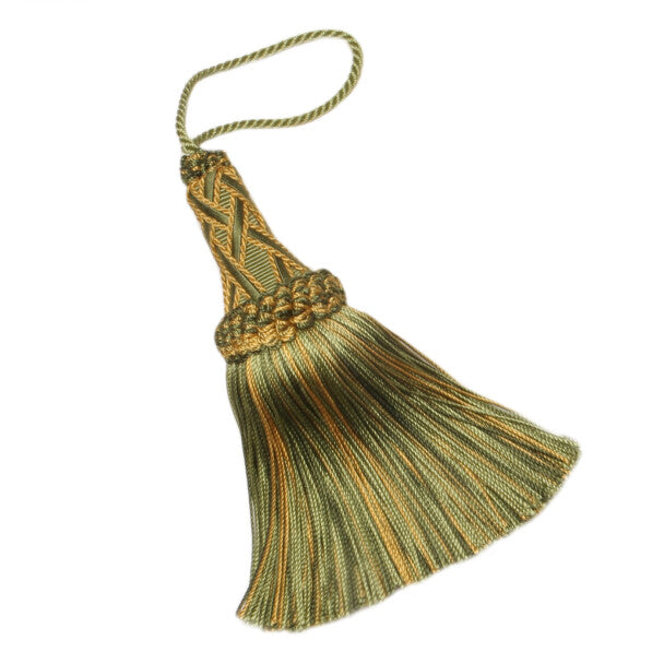 5 1/2" Orsay Silk Key Tassel - Spring Greens / Gold